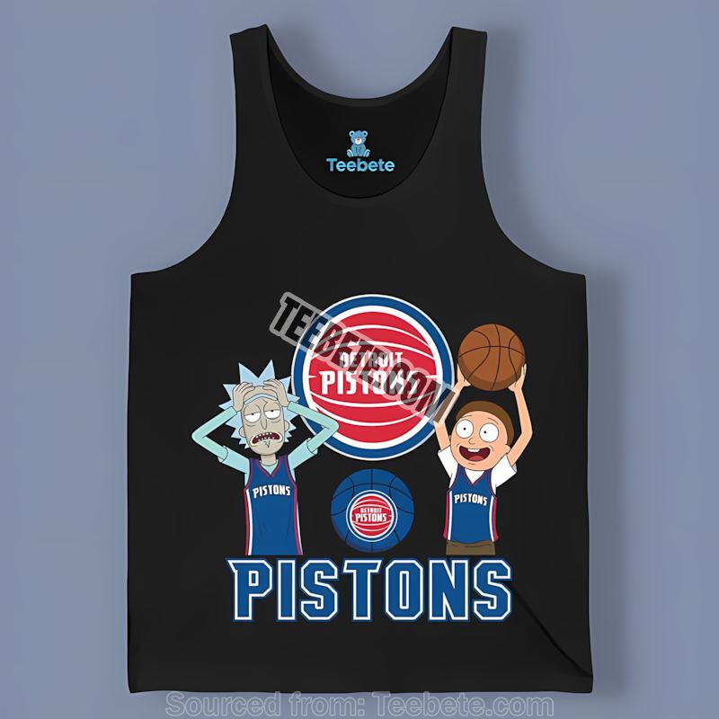 Detroit Pistons Vs Rick And Morty Cotton Tanktop Detroit Pistons Vs Rick And Morty Cotton Tanktop