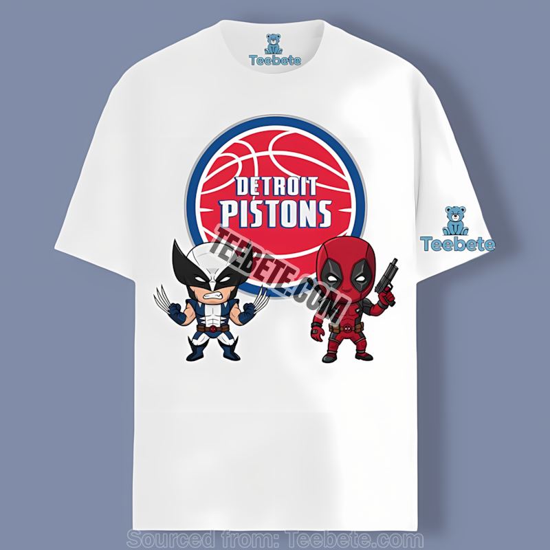 Detroit Pistons Wolverine Deadpool Superhero Fashion Shirt