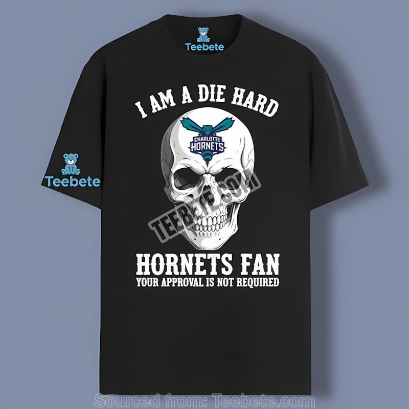 Die Hard Fan Of The Charlotte Hornets Skull Shirt