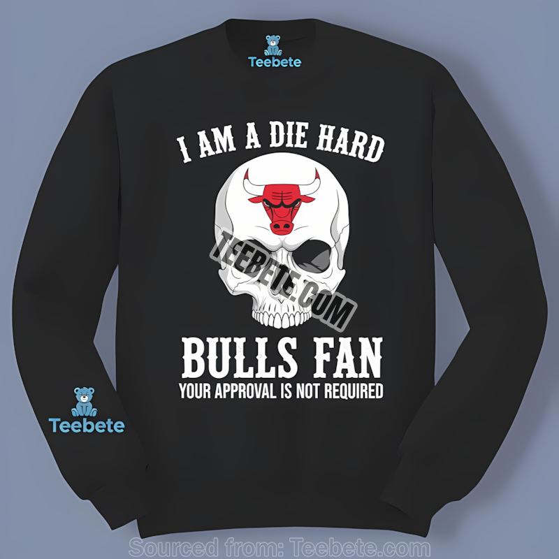 Die Hard Fan Skull Repping Chicago Bulls Long Sleeve Die Hard Fan Skull Repping Chicago Bulls Long Sleeve