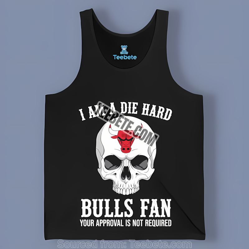 Die Hard Fan Skull Repping Chicago Bulls Tanktop Die Hard Fan Skull Repping Chicago Bulls Tanktop