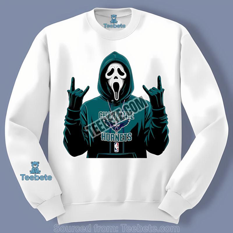 Ghostface Shows Off Charlotte Hornets Spooky Style Long Sleeve Ghostface Shows Off Charlotte Hornets Spooky Style Long Sleeve