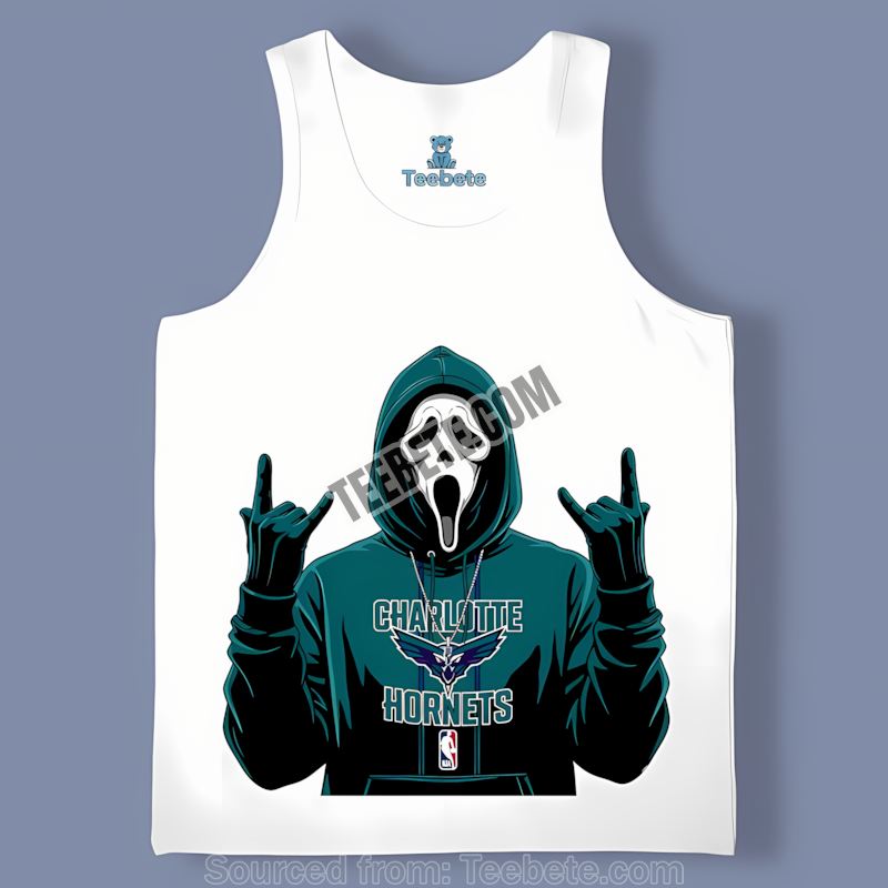 Ghostface Shows Off Charlotte Hornets Spooky Style Tanktop Ghostface Shows Off Charlotte Hornets Spooky Style Tanktop