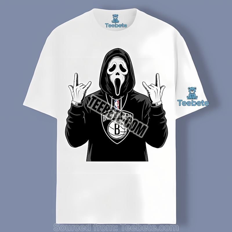 Ghostface Supports Brooklyn Nets Spooky Cotton Shirt