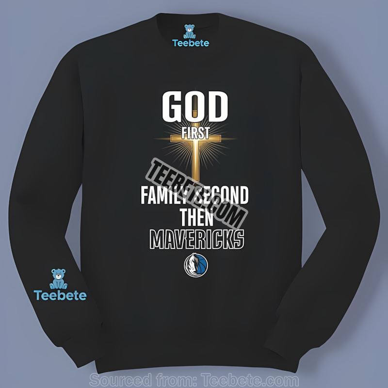 God First Family Second Dallas Mavericks Basketball Graphic Long Sleeve God First Family Second Dallas Mavericks Basketball Graphic Long Sleeve