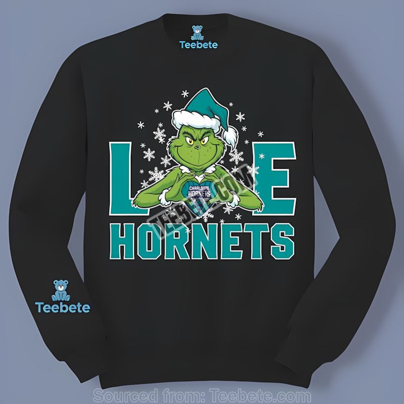 Grinch Brings Charlotte Hornets Christmas Cheer Long Sleeve Grinch Brings Charlotte Hornets Christmas Cheer Long Sleeve