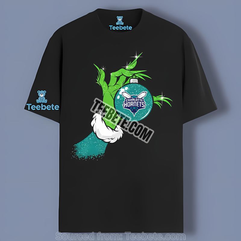 Grinch Holding A Charlotte Hornets Ornament Adults Shirt