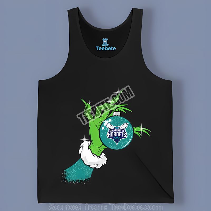 Grinch Holding A Charlotte Hornets Ornament Adults Tanktop Grinch Holding A Charlotte Hornets Ornament Adults Tanktop