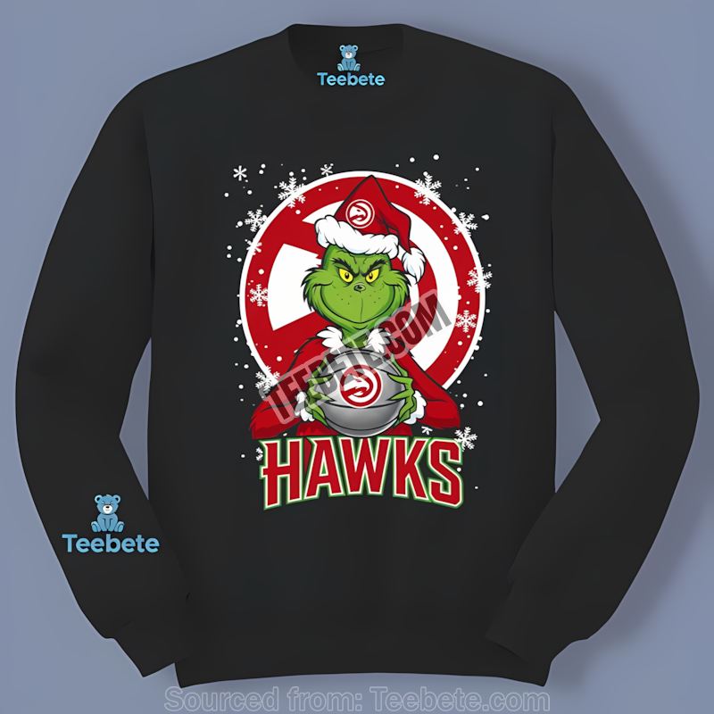 Grinch Holding Atlanta Hawks Helmet Vintage Long Sleeve Grinch Holding Atlanta Hawks Helmet Vintage Long Sleeve