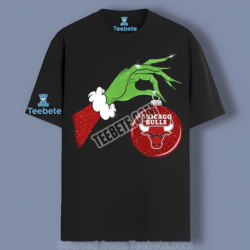 Grinch Holding Bulls Ornament Holiday Shirt