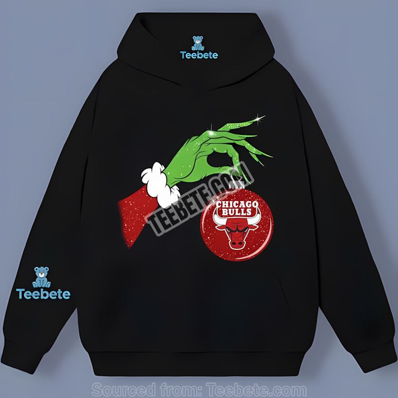 Grinch Holding Bulls Ornament Holiday Hoodie Grinch Holding Bulls Ornament Holiday Hoodie