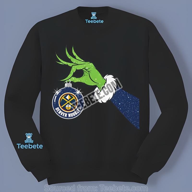 Grinch Holding Denver Nuggets Ornament Soft Long Sleeve Grinch Holding Denver Nuggets Ornament Soft Long Sleeve