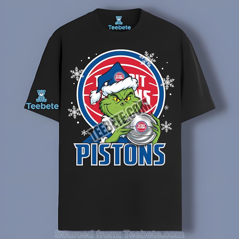 Grinch Holding Detroit Pistons Helmet Mens Tshirt