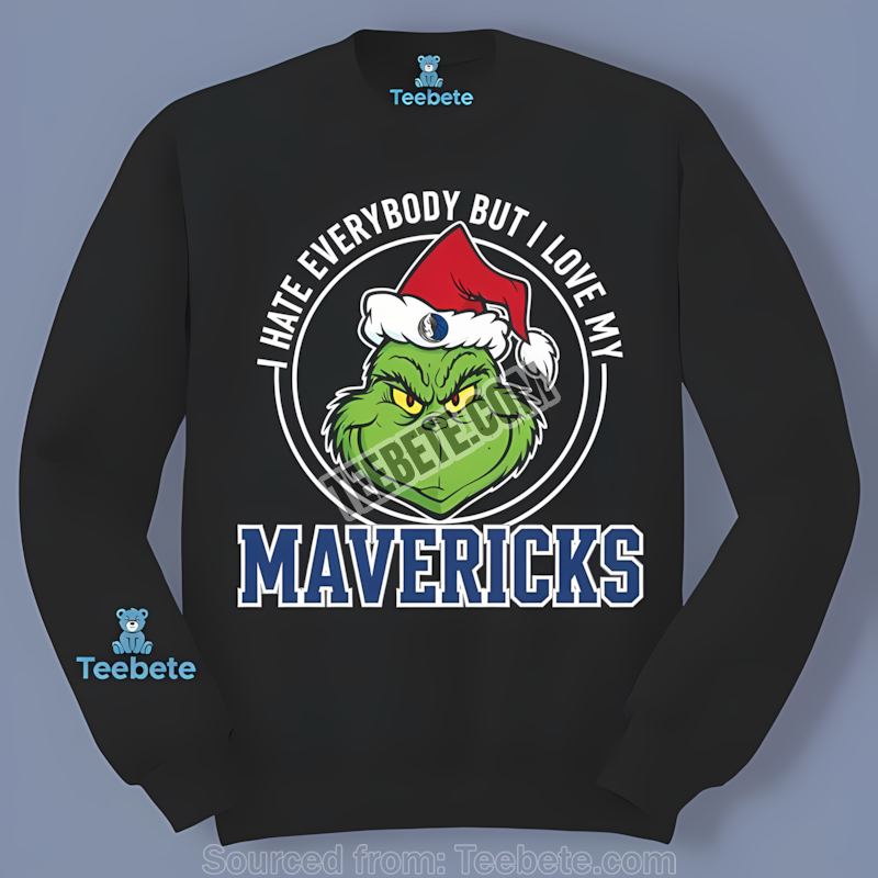 Grinch I Hate Everybody But Love Dallas Mavericks Cotton Long Sleeve Grinch I Hate Everybody But Love Dallas Mavericks Cotton Long Sleeve