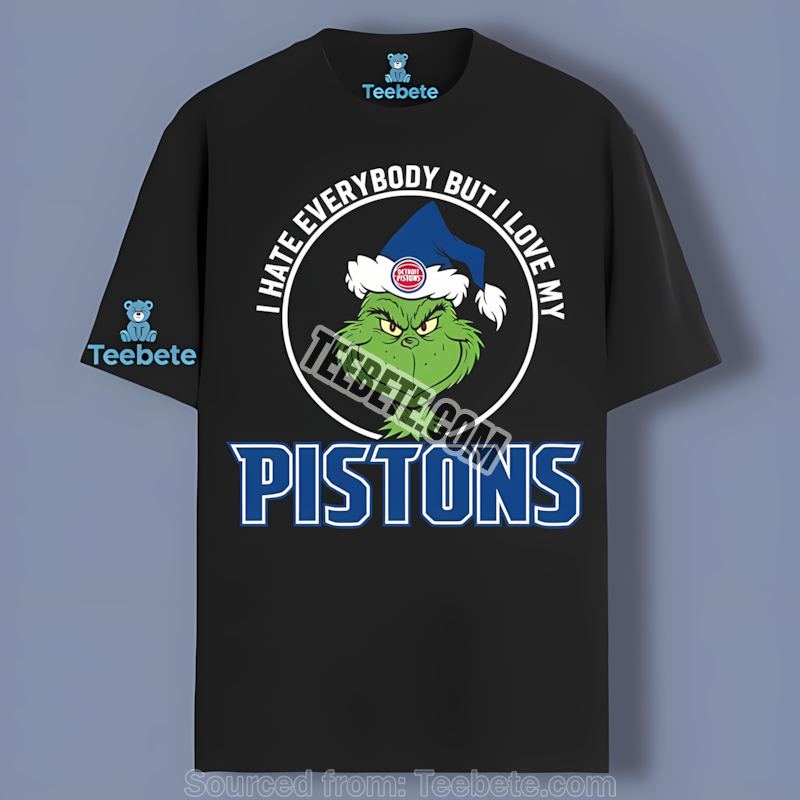 Grinch I Hate People Love My Detroit Pistons Cheap Graphic Tee