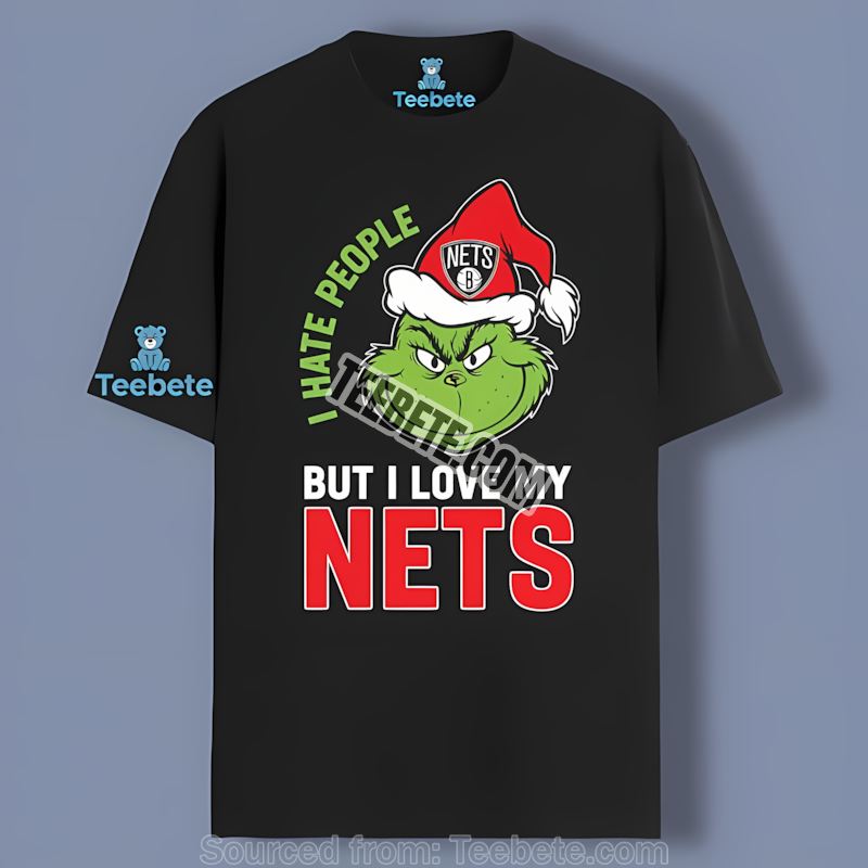 Grinch I Hate People But Love Brooklyn Nets Sports Shirt