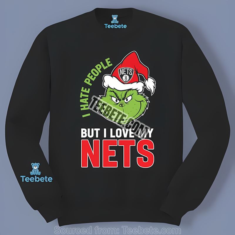 Grinch I Hate People But Love Brooklyn Nets Sports Long Sleeve Grinch I Hate People But Love Brooklyn Nets Sports Long Sleeve