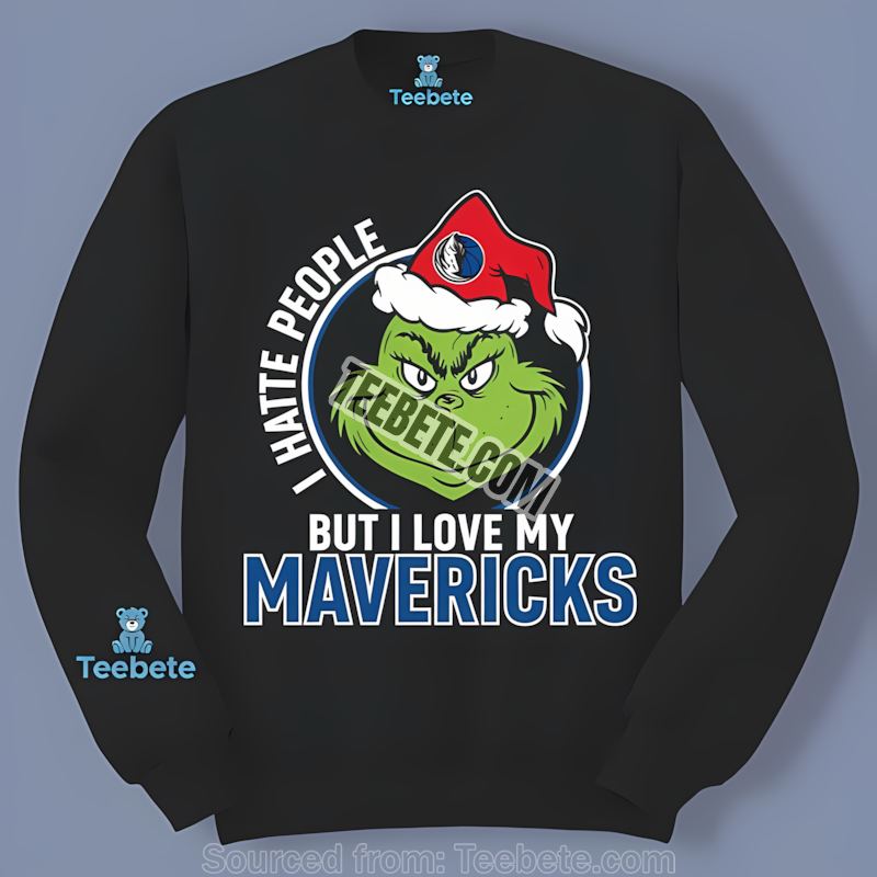 Grinch I Hate People But Love Dallas Mavericks Casual Long Sleeve Grinch I Hate People But Love Dallas Mavericks Casual Long Sleeve