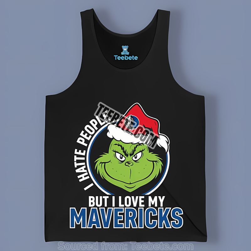 Grinch I Hate People But Love Dallas Mavericks Casual Tanktop Grinch I Hate People But Love Dallas Mavericks Casual Tanktop