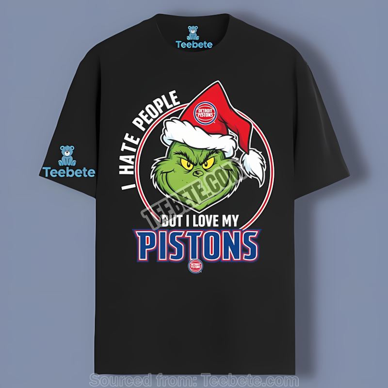 Grinch I Hate People But Love Detroit Pistons Dri Fit Shirt