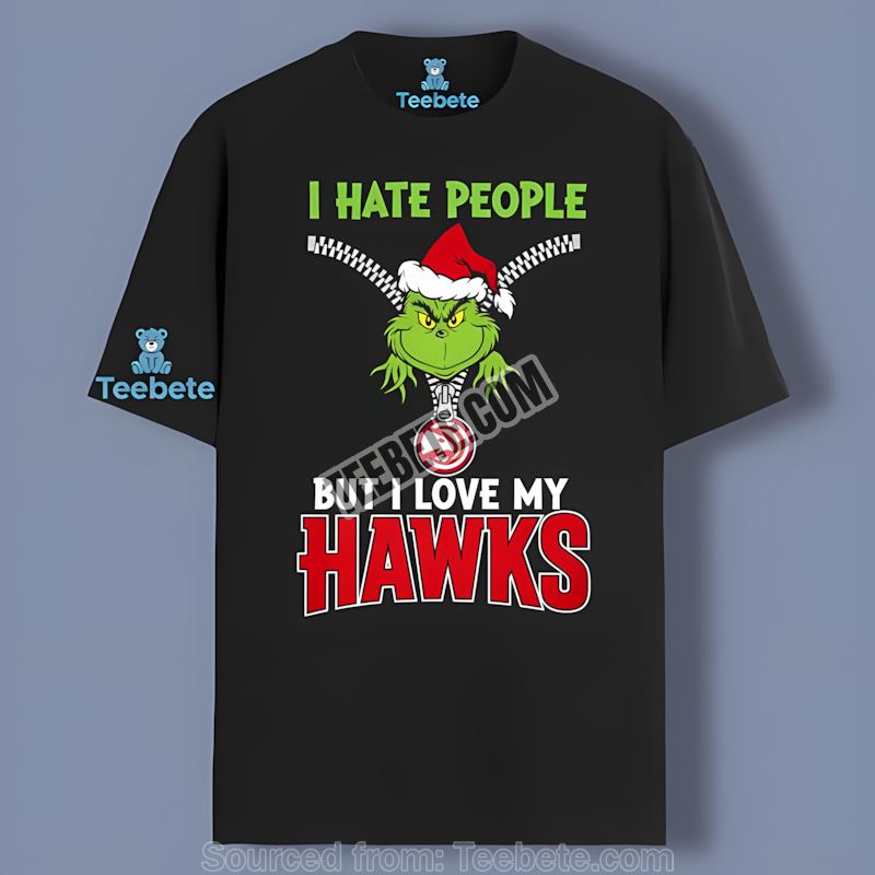 Grinch I Hate People But Love Atlanta Hawks Color Shirt