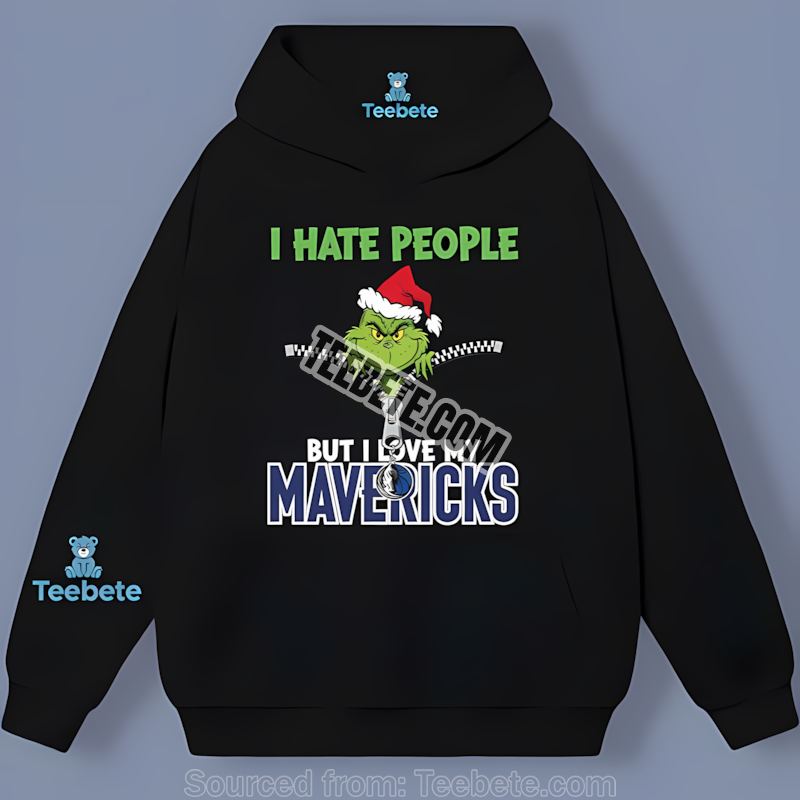 Grinch I Hate People Love My Dallas Mavericks Short Sleeve Hoodie Grinch I Hate People Love My Dallas Mavericks Short Sleeve Hoodie