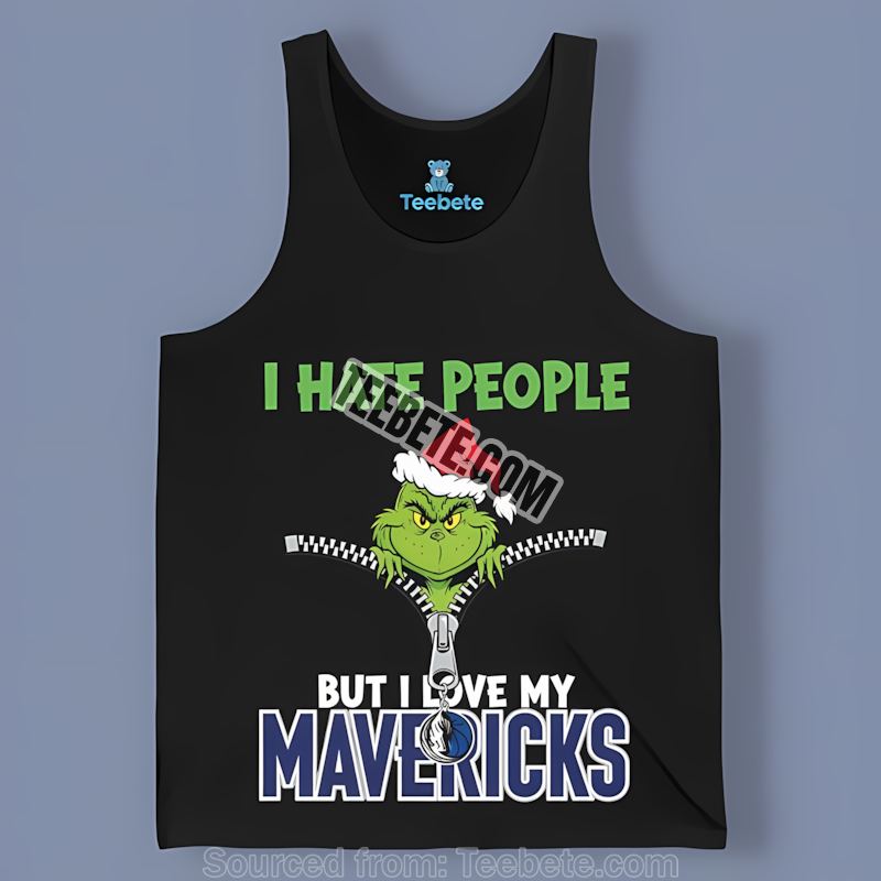 Grinch I Hate People Love My Dallas Mavericks Short Sleeve Tanktop Grinch I Hate People Love My Dallas Mavericks Short Sleeve Tanktop