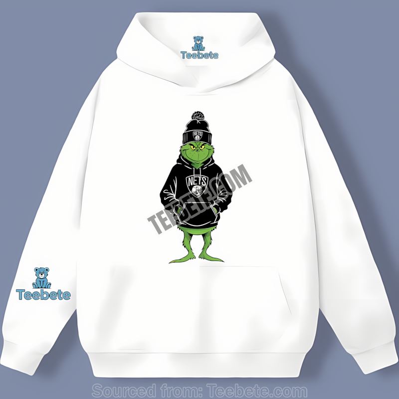 Grinch In A Brooklyn Nets Hoodie Adults Hoodie Grinch In A Brooklyn Nets Hoodie Adults Hoodie