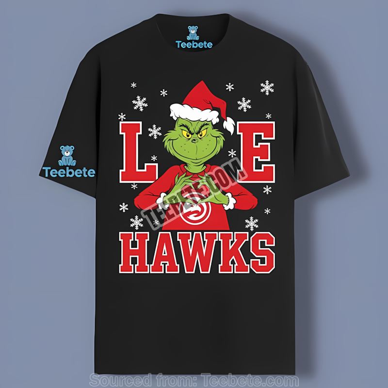 Grinch Love Atlanta Hawks Christmas Graphic Shirt