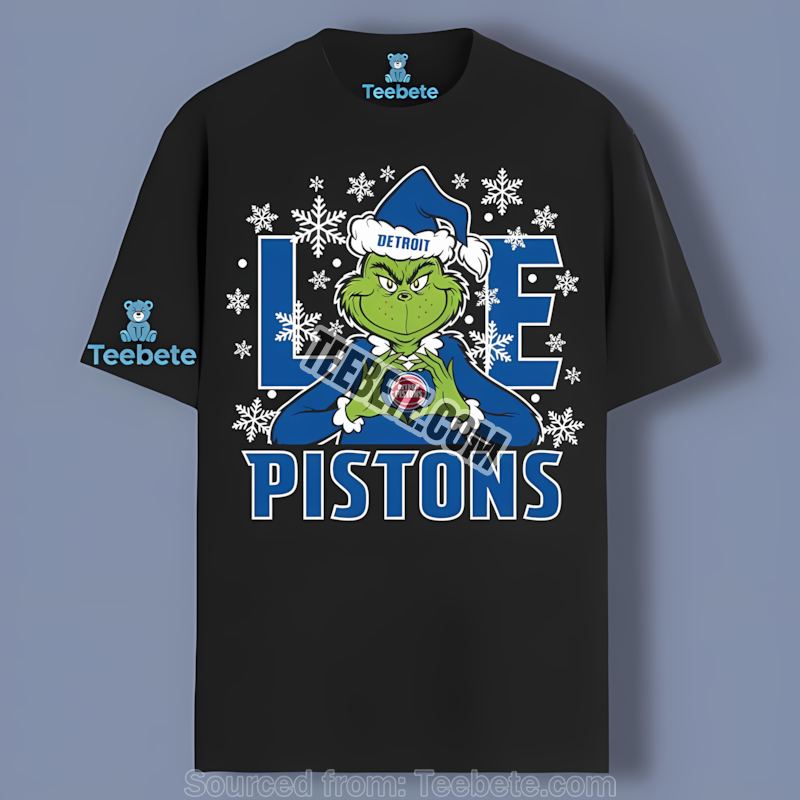 Grinch Love Detroit Pistons Christmas Regular Shirt
