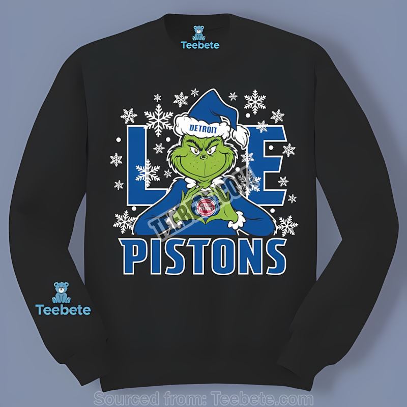 Grinch Love Detroit Pistons Christmas Regular Long Sleeve Grinch Love Detroit Pistons Christmas Regular Long Sleeve