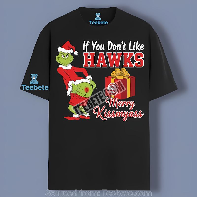 Grinch Merry Kissmyass Atlanta Hawks Adults Shirt