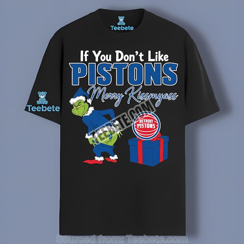 Grinch Merry Kissmyass Detroit Pistons Shirt Printing