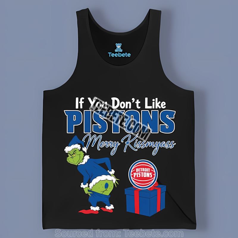 Grinch Merry Kissmyass Detroit Pistons Tanktop Printing Grinch Merry Kissmyass Detroit Pistons Tanktop Printing