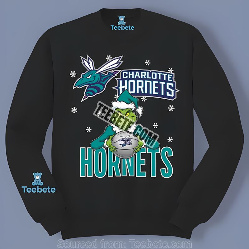 Grinch With Charlotte Hornets Helmet Naughty Mood Long Sleeve Grinch With Charlotte Hornets Helmet Naughty Mood Long Sleeve