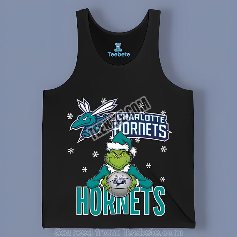 Grinch With Charlotte Hornets Helmet Naughty Mood Tanktop Grinch With Charlotte Hornets Helmet Naughty Mood Tanktop