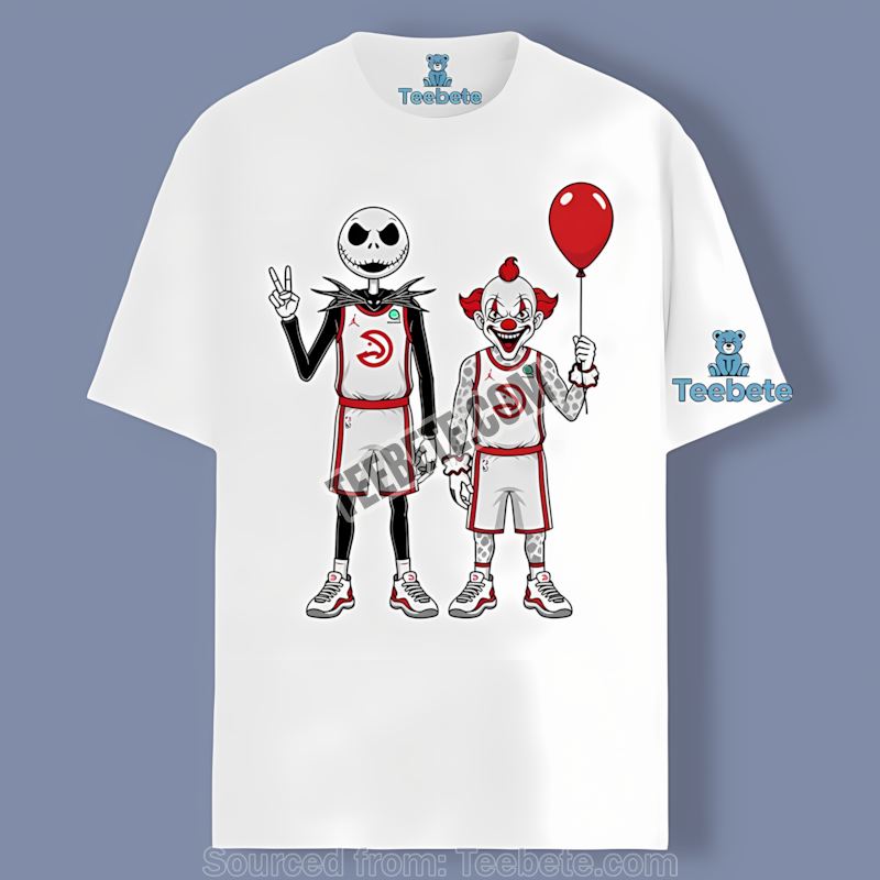 Halloween Atlanta Hawks Jack Skellington And Pennywise Sports Shirt
