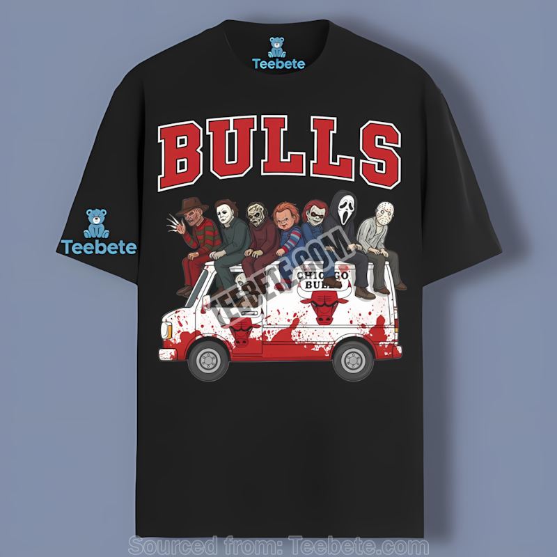 Halloween Bus Ride With Chicago Bulls Horror Stars Shirt