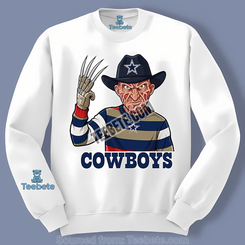 Halloween Dallas Cowboys Freddy Krueger Long Sleeve Halloween Dallas Cowboys Freddy Krueger Long Sleeve