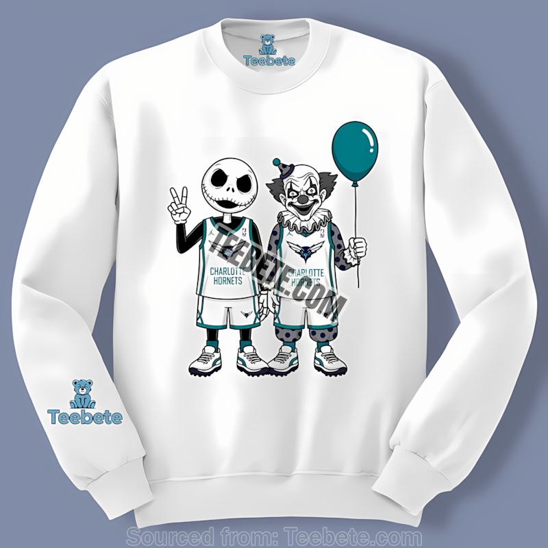 Halloween Night With Charlotte Hornets Pennywise Long Sleeve Halloween Night With Charlotte Hornets Pennywise Long Sleeve