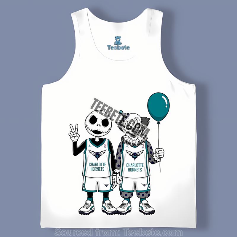 Halloween Night With Charlotte Hornets Pennywise Tanktop Halloween Night With Charlotte Hornets Pennywise Tanktop