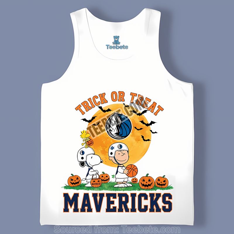 Halloween Trick Or Treat Charlie Brown Snoopy Dallas Mavericks Fashion Tanktop Halloween Trick Or Treat Charlie Brown Snoopy Dallas Mavericks Fashion Tanktop