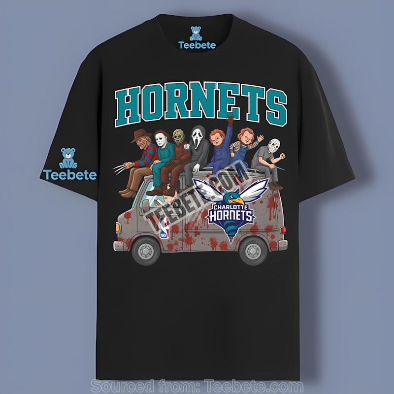Horror Bus Ride With Charlotte Hornets Halloween Shirt