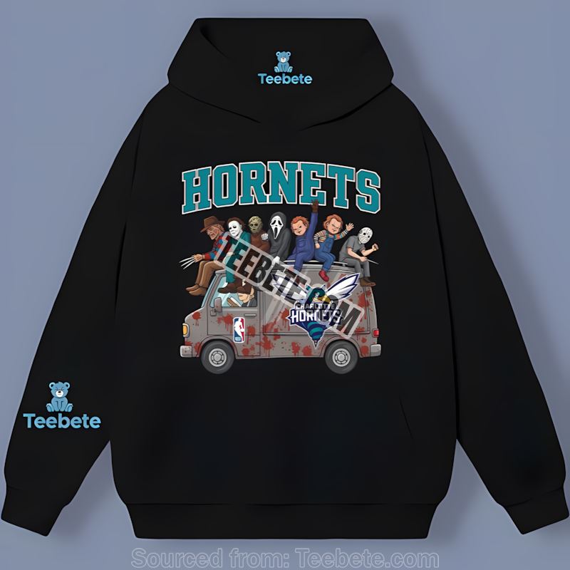 Horror Bus Ride With Charlotte Hornets Halloween Hoodie Horror Bus Ride With Charlotte Hornets Halloween Hoodie