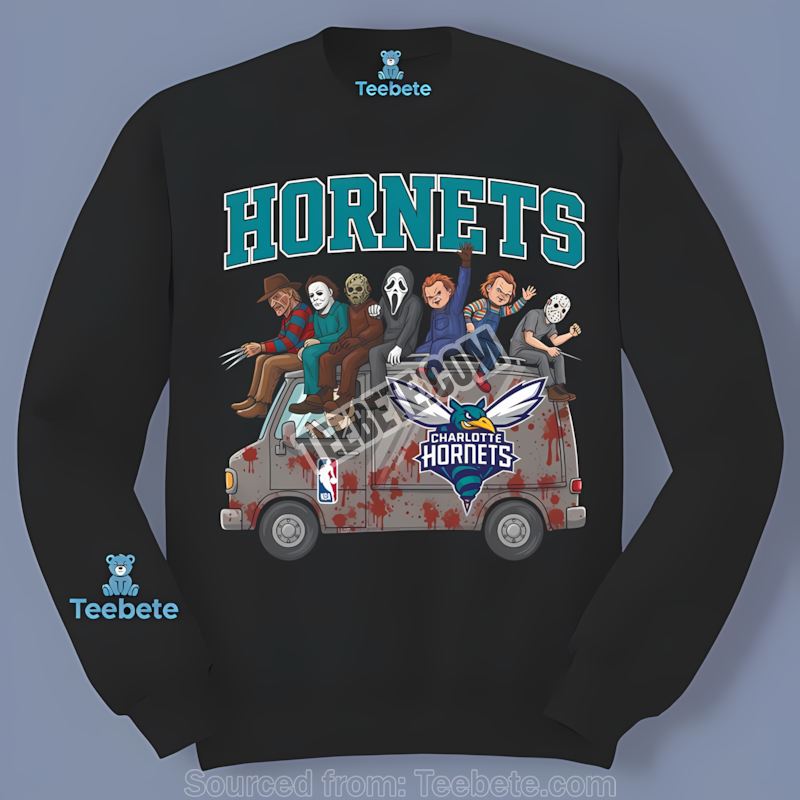 Horror Bus Ride With Charlotte Hornets Halloween Long Sleeve Horror Bus Ride With Charlotte Hornets Halloween Long Sleeve
