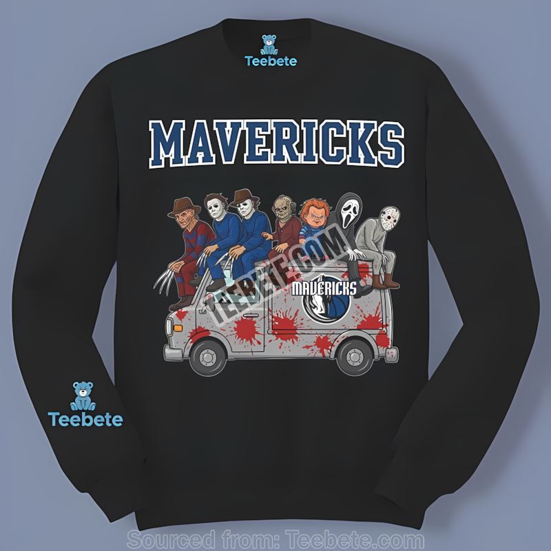 Horror Halloween Characters Dallas Mavericks On Bus Limited Edition Long Sleeve Horror Halloween Characters Dallas Mavericks On Bus Limited Edition Long Sleeve
