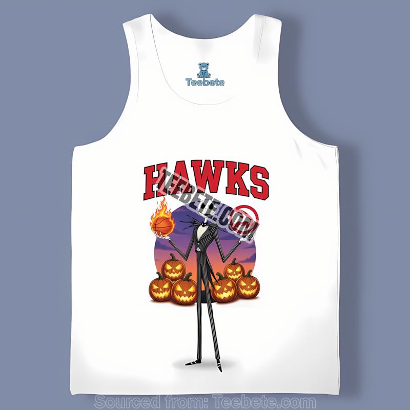 Jack Skellington Atlanta Hawks Halloween Color Tanktop Jack Skellington Atlanta Hawks Halloween Color Tanktop