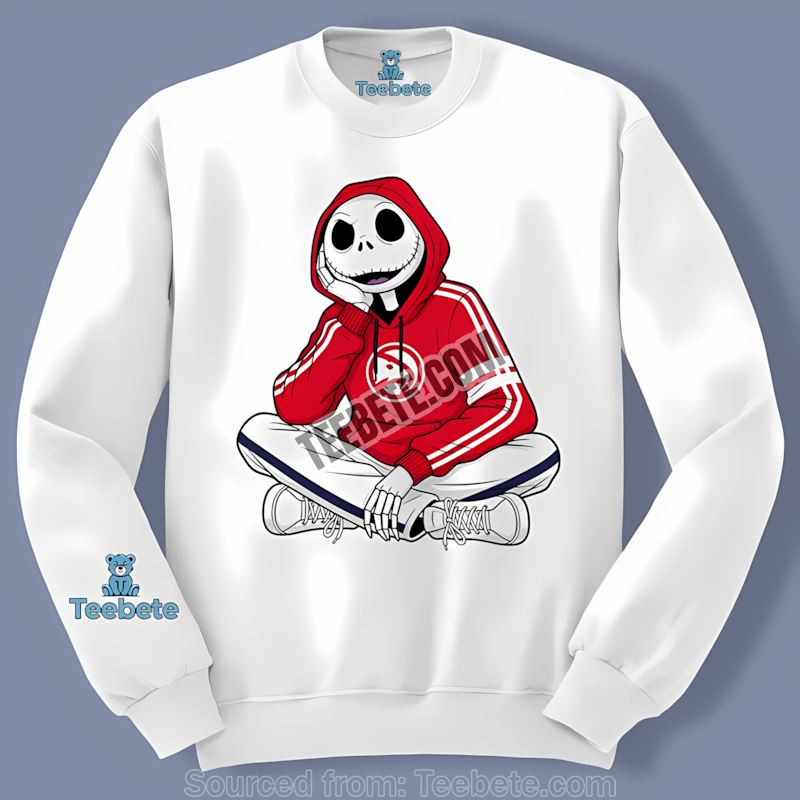Jack Skellington Atlanta Hawks Hoodie Graphic Long Sleeve Jack Skellington Atlanta Hawks Hoodie Graphic Long Sleeve