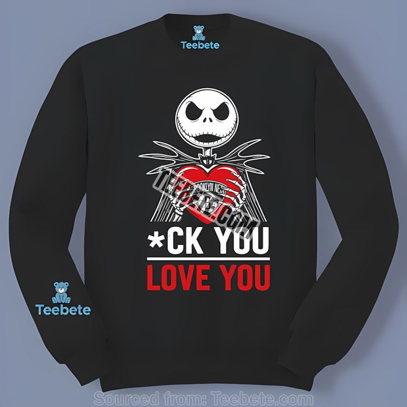 Jack Skellington Brooklyn Nets Heart Sports Long Sleeve Jack Skellington Brooklyn Nets Heart Sports Long Sleeve