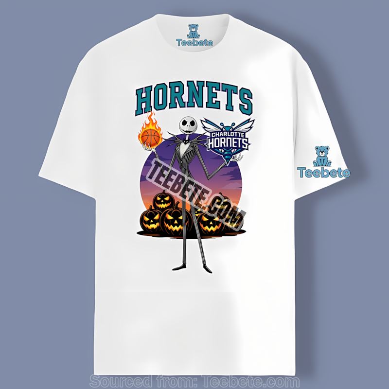 Jack Skellington Celebrates Charlotte Hornets Halloween Shirt